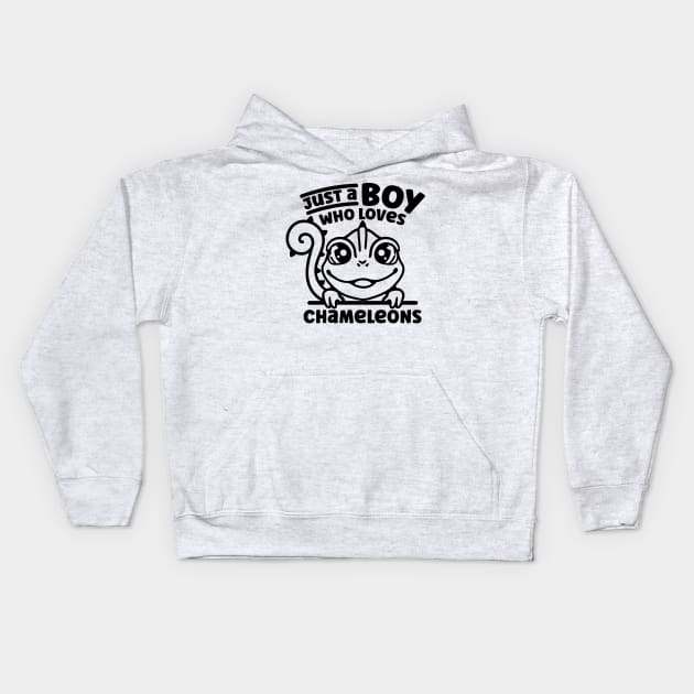 Just A Boy Who Loves Chameleons - Chameleon Kids Hoodie by fromherotozero
